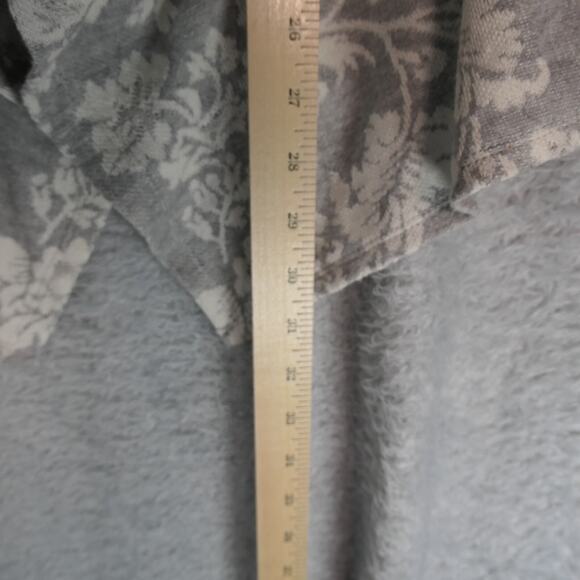 Knox Rose Cardigan Sweater Womens XXL Gray Floral Drape Front Boho Soft Girl - Picture 11 of 14